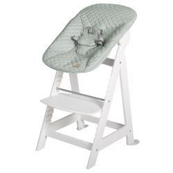 Roba Kids Born Up 2in1 Set Treppenhochstuhl Weiß mit Aufsatz Style Frosty green