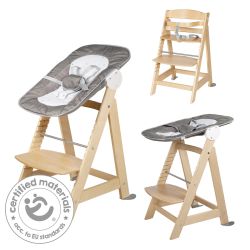 Roba Treppenhochstuhl 2in1 mit Wippe Bio Buche natur Born Up Sternenzauber