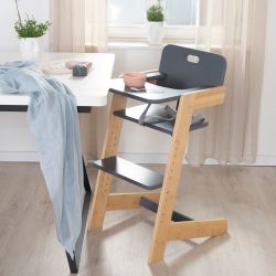 roba Babyhochstuhl Nature Up Hochstuhl Bambus Holz Natur Anthrazit