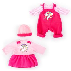 Bayer Design Kleider für Puppen 38cm Latzhose Kleid rosa pink Einhorn