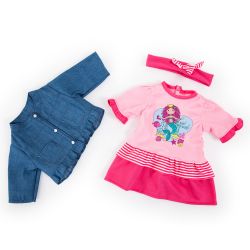 Bayer Design Kleider für Puppen 38cm Jacke Kleid blau rosa Meerjungfrau