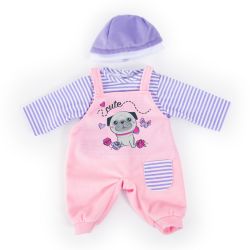 Bayer Design Kleider für Puppen 38cm Latzhose rosa lila Hund