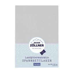 Julius Zöllner Spanntuch Laufgittermatratze Jersey hellgrau 68/90 + 95/95 cm