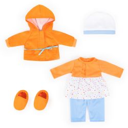 Bayer Design Kleider für Puppen 38-42cm Kleid Jacke blau orange Herzchen