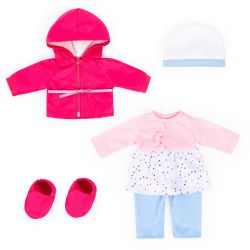 Bayer Design Kleider für Puppen 38-42cm Kleid Jacke pink blau Herzchen