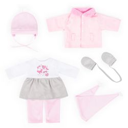 Bayer Design Kleider für Puppen 38-42cm Kleid Jacke rosa grau Schmetterling