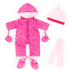 Bayer Design Kleider für Puppen 38-42cm Schneeanzug pink rosa Herzchen