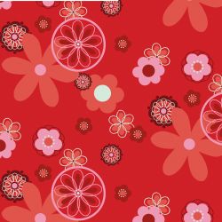Theraline Bezug für Stillkissen 190cm Stillkissenbezug Retroblume rot