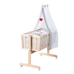 roba Babywiege 40x90 cm Adam & Eule 2in1 Stubenwagen & Wiege Holz natur
