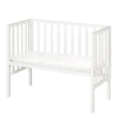 Roba Beistellbett 2in1 safe asleep mit Barriere & Matratze Holz weiß
