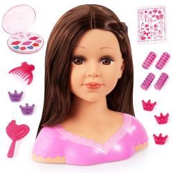 Bayer Design Frisierkopf Charlene Super Model braune Haare + Kosmetik