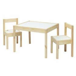 BabyGo 2in1 Set Tisch Set mit zwei Stühlen nature