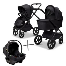 Moon Gio FOLD SET Kombi-Kinderwagen onyx inkl. Cosmo Babyschale