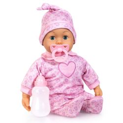 Bayer Design First Words Baby Babypuppe Puppe 38cm Strampler Schäfchen rosa