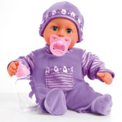 Bayer Design Puppe First Words Baby 38 cm mit Zubehör lila