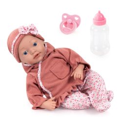 Bayer Design Reborn Babypuppe 38cm altrosa rosa Jacke Mütze mit Zubehör