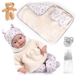 Bayer Design Reborn Babypuppe 38 cm Set mit Zubehör Baby Puppe ab 18 M