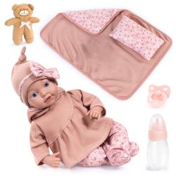 Bayer Design Reborn Puppe 38 cm mit Zubehör Weiche Babypuppe ab 18 M