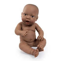 Bayer Design Puppe Newborn Baby Mädchen 42 cm Dunkelhäutig
