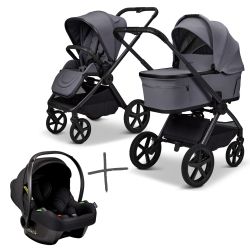 Moon Gio FOLD SET Kombi-Kinderwagen graphite inkl. Cosmo Babyschale