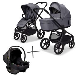 Moon Resea FOLD SET Kombi-Kinderwagen graphite inkl. Cosmo Babyschale