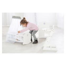 Roba Kids Puppenwiege aus Puppenmöbel-Serie Stella weiß lackiertes