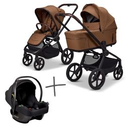 Moon Resea FOLD SET Kombi-Kinderwagen cognac inkl. Cosmo Babyschale