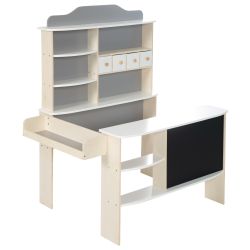 Roba Kids Holz Verkaufsstand Kaufmannsladen mit Tafel & seitlicher Theke