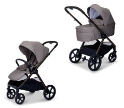Moon Kombikinderwagen STYLO mit Sportsitz und Babywanne graphite