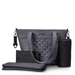 Moon V-Shape Bag Wickeltasche Lederoptik mit Zubehör graphite