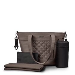 Moon V-Shape Bag Wickeltasche Lederoptik mit Zubehör greige