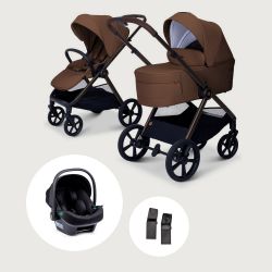 Moon Kombikinderwagen STYLO SET inkl. Babyschale LOLA cognac