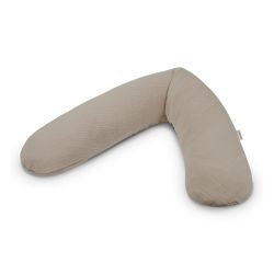 Theraline Das Original Stillkissen & Bezug Taupe Musselin Dinkelspelz