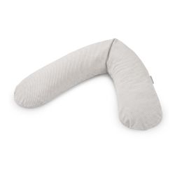 Theraline Stillkissen Original 190 cm mit Bezug Perlgrau Cord Polyesterhohlfaser