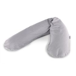 Theraline Stillkissen 190cm inkl. Bezug Punkte grau Mikroperlenfüllung