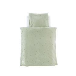 Träumeland Bettwäsche Jersey Fiore grün 80/80 + 35/40 cm