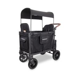 Wonderfold W2 Luxe Pro Doppel Kinderwagen 2-Sitzer Bollerwagen Jet Black
