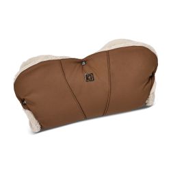 Moon Handmuff Handwärmer mit Teddyfell Innenfutter cognac