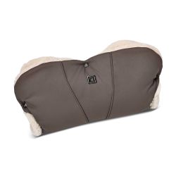 Moon Handmuff Handwärmer mit Teddyfell Innenfutter greige