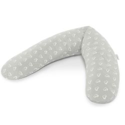 Theraline Das Komfort Stillkissen Hohlfaser inkl. Bezug 180 cm Herzen grau
