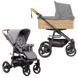 Naturkind Lux Evo - Siebenschläfer - 2in1 Kinderwagen-Set inkl. Babywanne geflochten & Sportsitz 