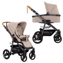 Naturkind Lux Evo - Sand - 2in1 Kinderwagen-Set inkl. Babywanne & Sportsitz 