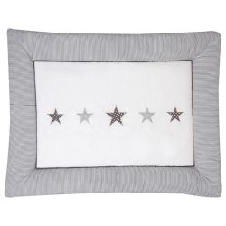 Schardt Krabbeldecke mit Stickerei 100x135 cm Stern grau