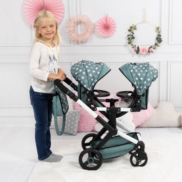 Bayer Design Puppen-Zwillingswagen Xeo Twin grn Sterne | baby-direkt  Online-Shop