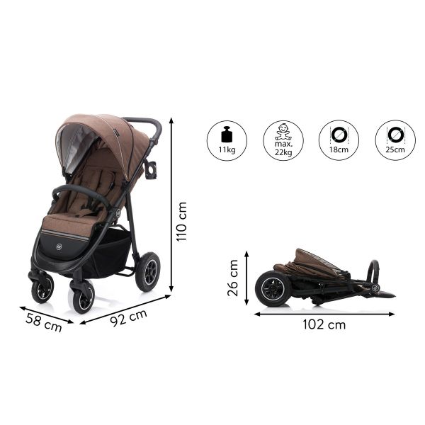 Fillikid Sportwagen Buggy Adventure Air braun | baby-direkt Online-Shop