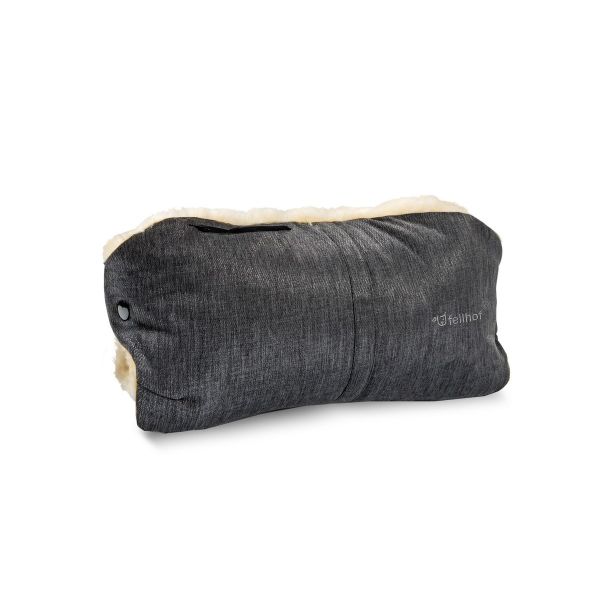 Fellhof Kinderwagen Handwrmer Handmuff Lammfell graphit-melange |  baby-direkt Online-Shop