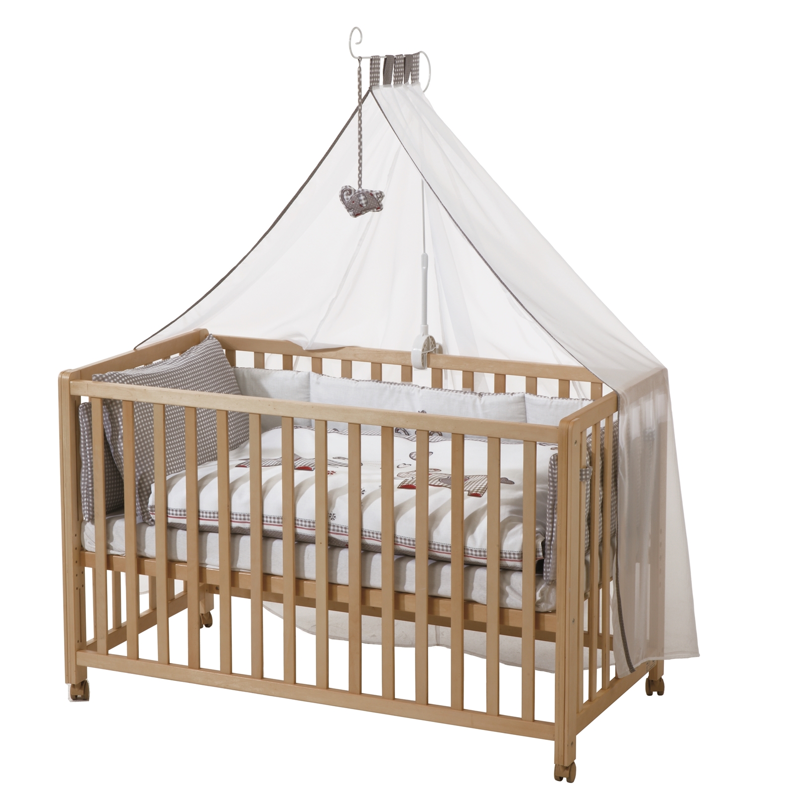 Roba Room Bed Kinderbett Beistellbett Jumbotwins 60x120 cm Holz natur