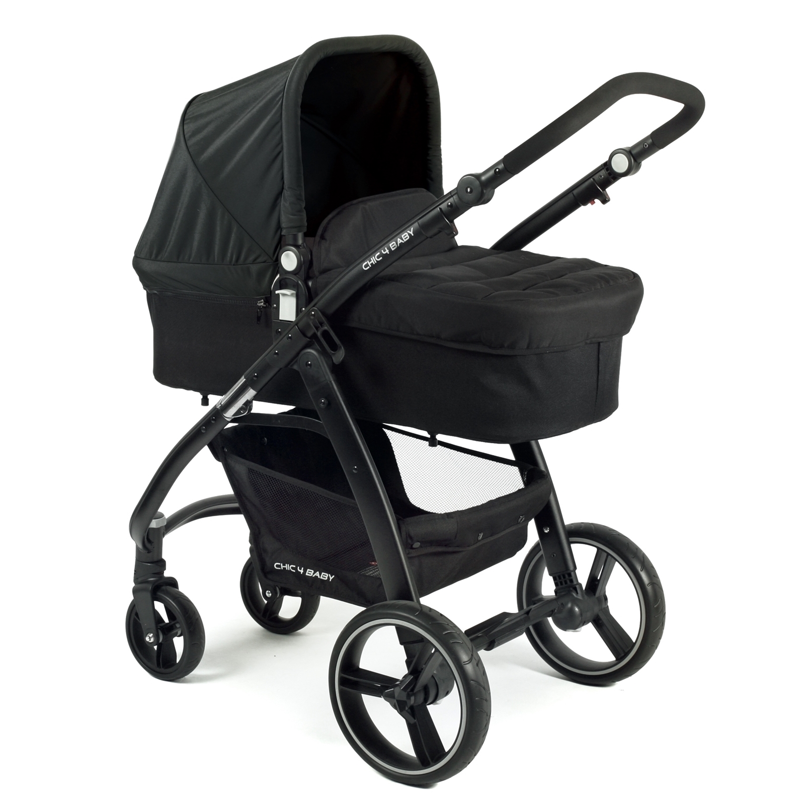kinderwagen schwarz pink