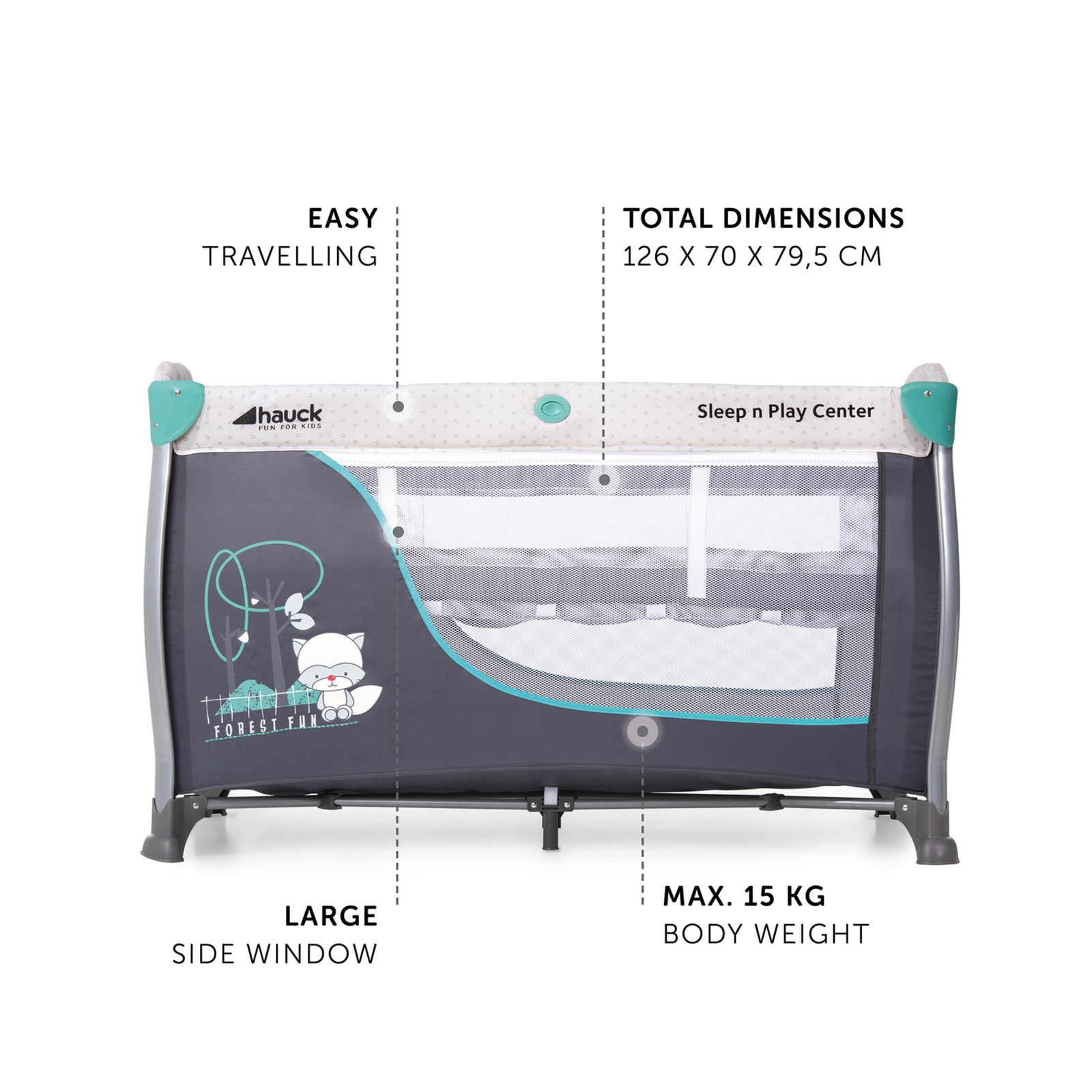 Hauck Sleep n Play Center 3 Forest Fun Reisebett mit Wickelauflage NEU